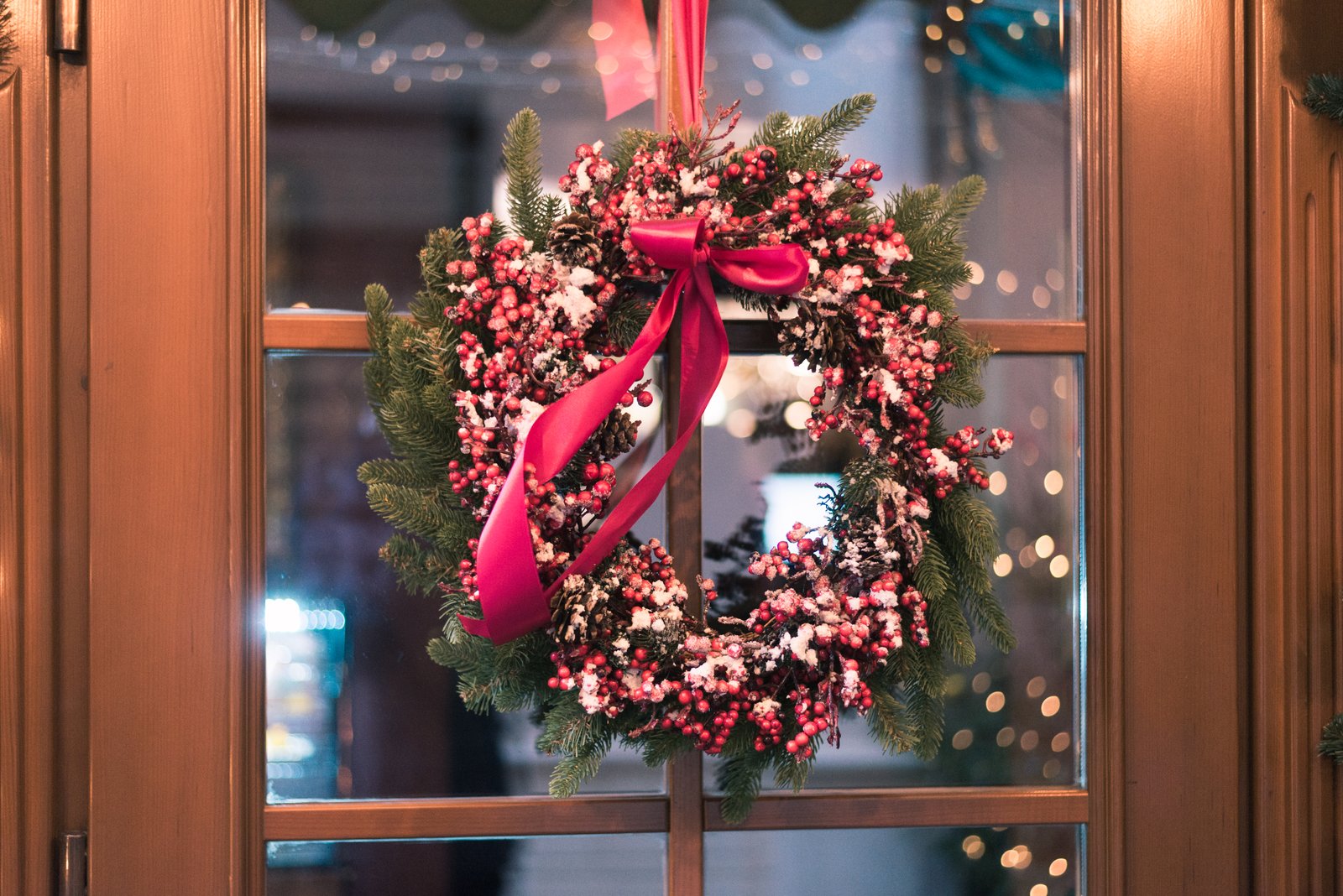 Christmas wreath on door