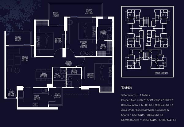 3BHK - 1565