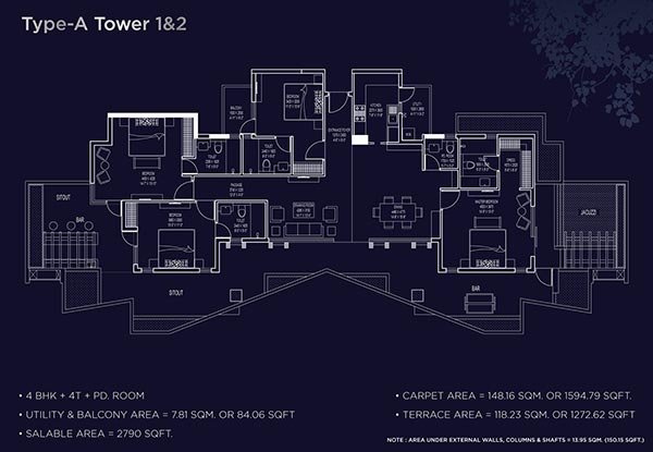 Aype A-4 bhk penthouse in Noida Extension (Tower1,2)