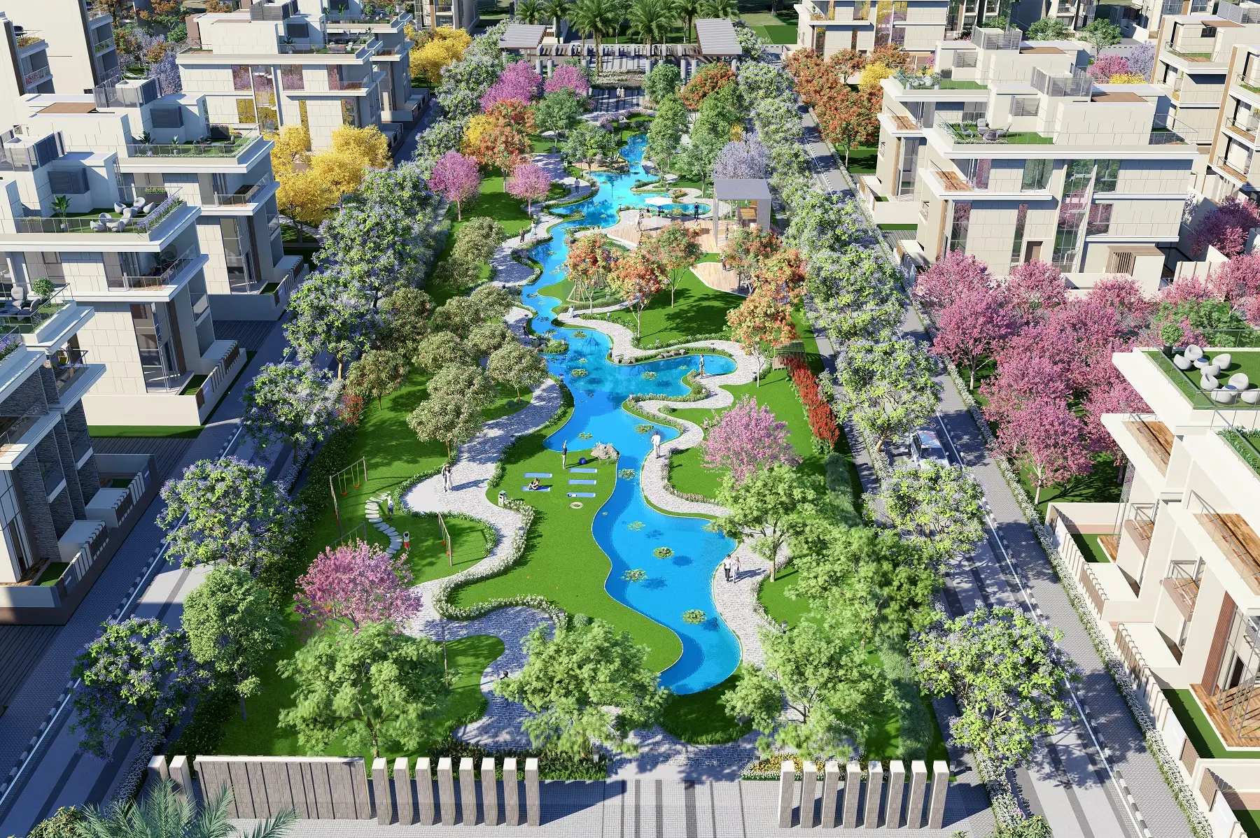 Ace Estate -  Central landscape Semi Aerial View